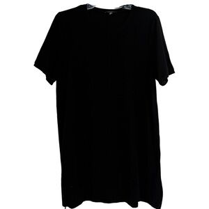 Eileen Fisher Womens Black Viscose crew Neck Short Sleeve Midi Dress Size M